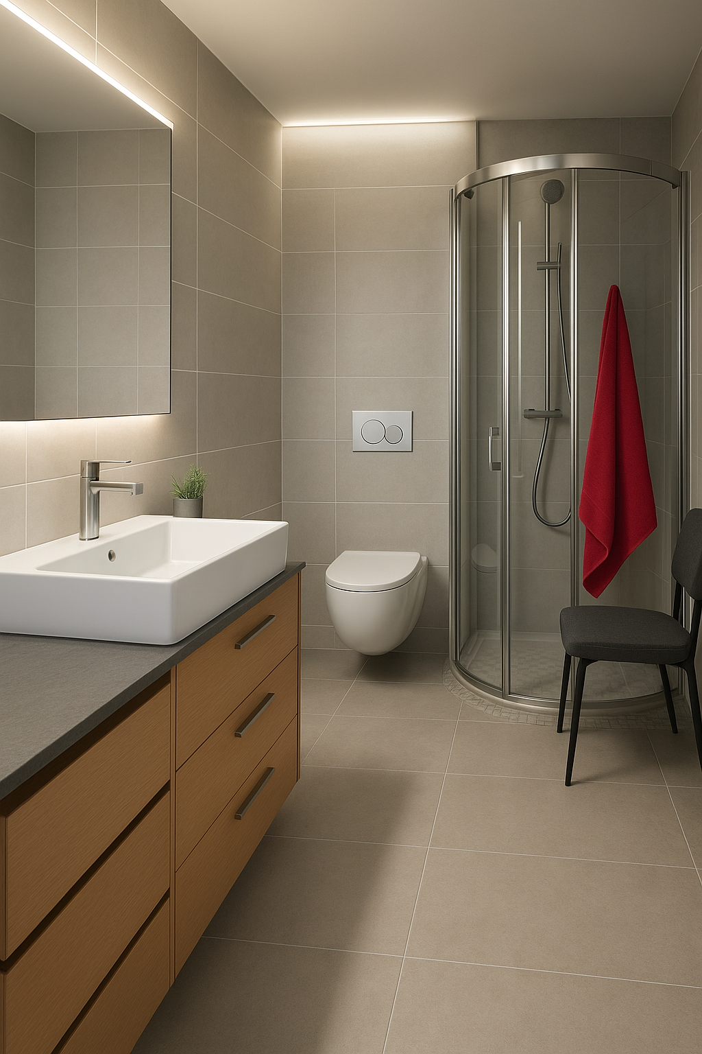 [Imagen de baño moderno reformado]